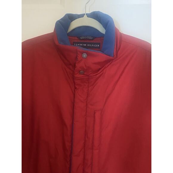 Vintage 90s Tommy Hilfiger Jacket XL Fleece Lined Red Blue Yellow Red - Picture 3 of 13